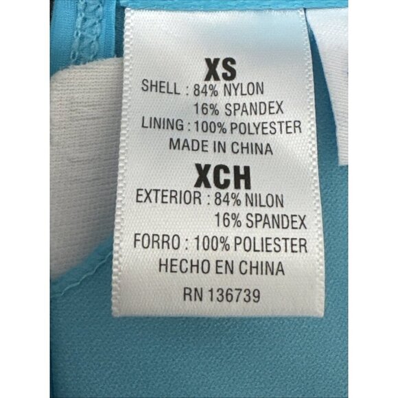 California Waves Juniors XS Bralette Ribbed Knit Swim Top Turquoise NWT - Picture 14 of 15